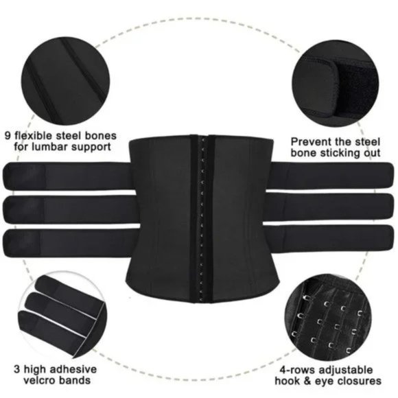 New Mens Waist Trainer Slimming Black - Picture 4 of 8